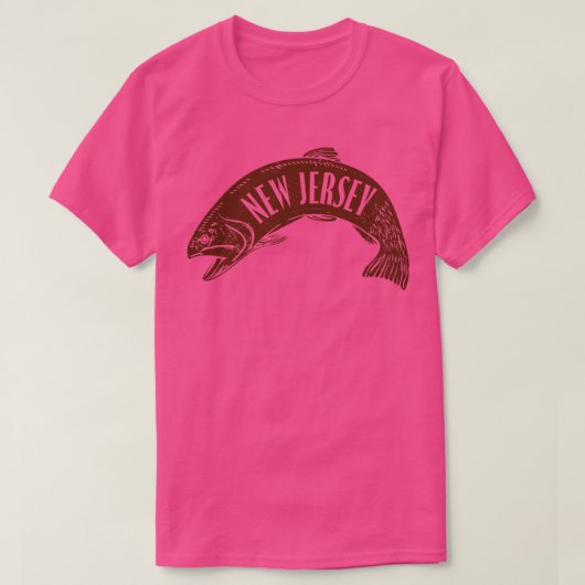 New Jersey Fish Wordmark Brown T-Shirt (Design vorne)