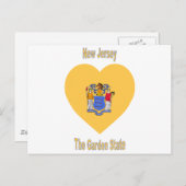 New Jersey Flag Heart Postkarte (Vorne/Hinten)