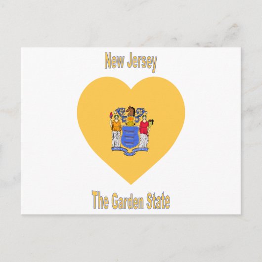 New Jersey Flag Heart Postkarte (Vorderseite)