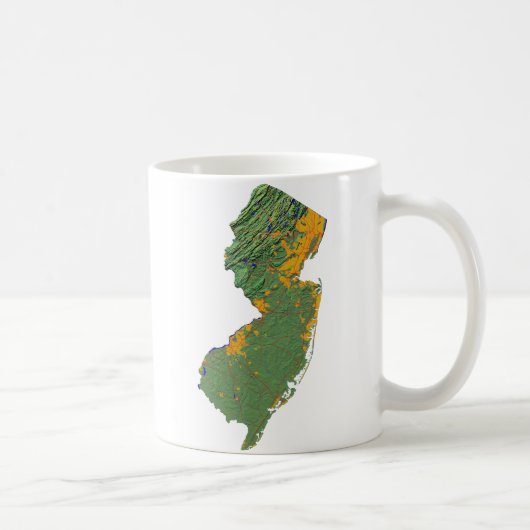 New-Jersey Flagge + Karten-Tasse Kaffeetasse (Rechts)