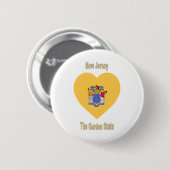 New-Jersey Flaggen-Herz Button (Vorne & Hinten)
