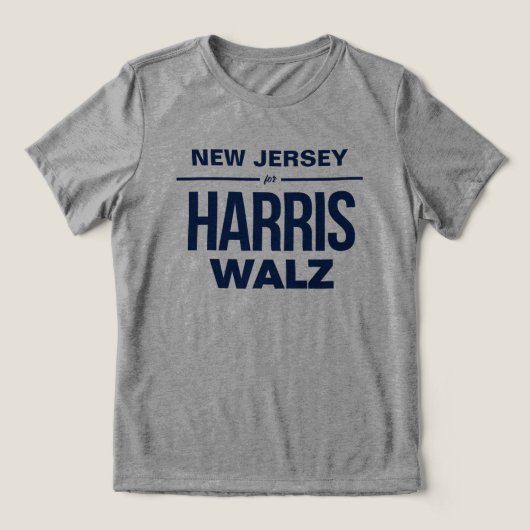 New Jersey für Harris Walz Tri-Blend Shirt (Design Vorderseite)