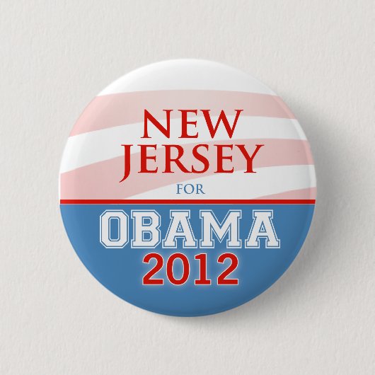 NEW JERSEY für Obama 2012 Button (Vorderseite)