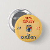 New-Jersey für Romney 2012 Button (Vorne & Hinten)
