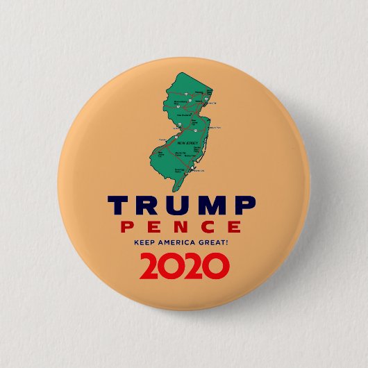New Jersey für Trump Pence 2020 Button (Vorderseite)
