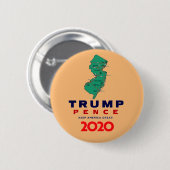 New Jersey für Trump Pence 2020 Button (Vorne & Hinten)