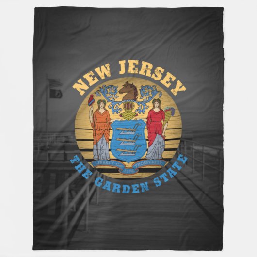 NEW JERSEY GARDEN STAAT FLAG FLEECEDECKE (Vorderseite)