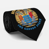 NEW JERSEY GARDEN STAAT FLAG KRAWATTE (Gerollt)