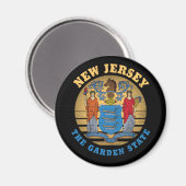 NEW JERSEY GARDEN STAAT FLAG MAGNET (Vorderseite/Rückseite)
