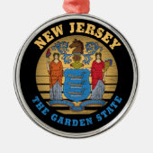 NEW JERSEY GARDEN STAAT FLAG ORNAMENT AUS METALL (Vorne)