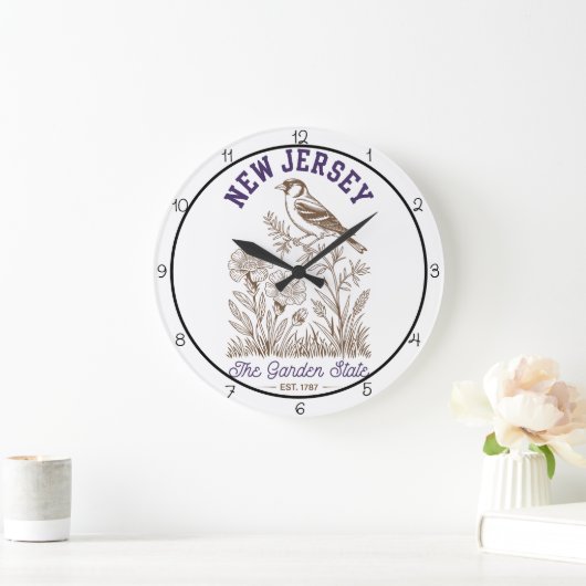 New Jersey Garden State Bird Große Wanduhr (Zuhause)