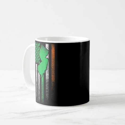 New Jersey Geschenk St. Patrick's Day Irisch Ameri Kaffeetasse (Vorderseite Links)