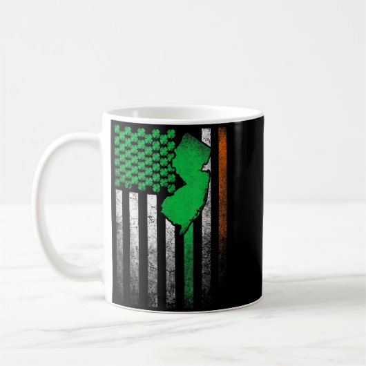 New Jersey Geschenk St. Patrick's Day Irisch Ameri Kaffeetasse (Links)