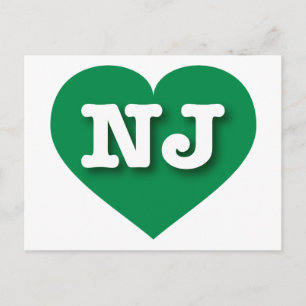 New Jersey Green Heart - I Liebe NJ Postkarte