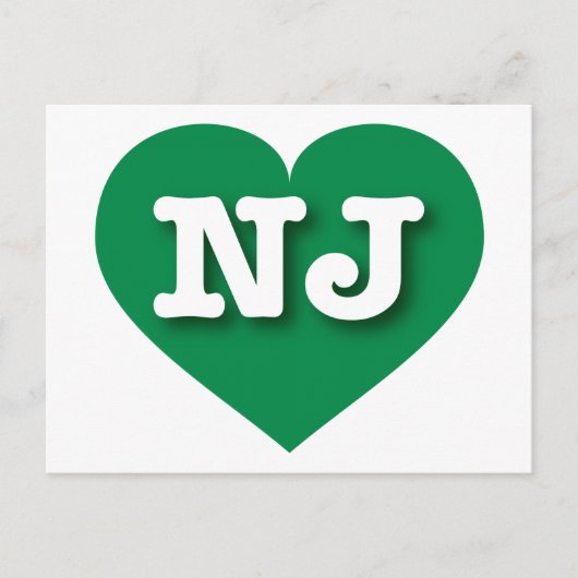 New Jersey Green Heart - I Liebe NJ Postkarte (Vorderseite)