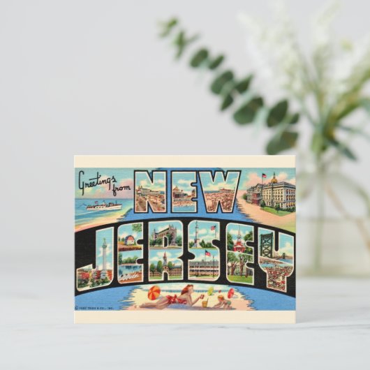 New Jersey Greetings Vintag Postcard Postkarte (Stehend Vorderseite)