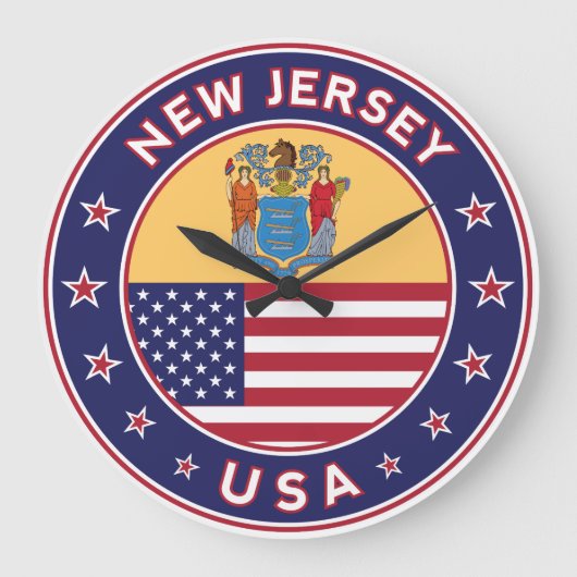 New Jersey Große Wanduhr (Vorderseite)
