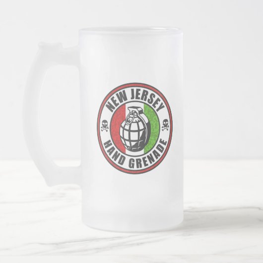 New-Jersey Handgranate Mattglas Bierglas (Links)