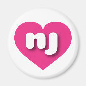 New Jersey Hot Pink heart - I Liebe nj Magnet (Vorne)