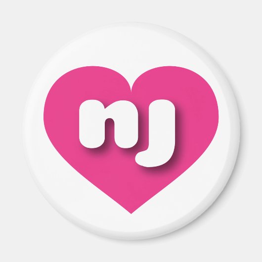 New Jersey Hot Pink heart - I Liebe nj Magnet (Vorne)