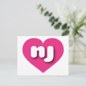 New Jersey Hot Pink heart - I Liebe nj Postkarte (Stehend Vorderseite)
