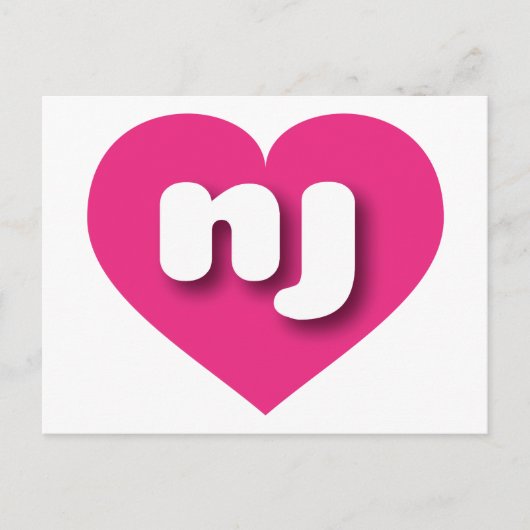 New Jersey Hot Pink heart - I Liebe nj Postkarte (Vorderseite)