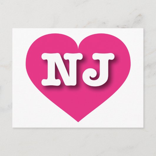 New Jersey Hot Pink Heart - I Liebe NJ Postkarte (Vorderseite)