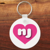 New Jersey Hot Pink heart - I Liebe nj Schlüsselanhänger (Vorderseite)