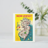 New Jersey Illustrated Vintage-Postkarte Postkarte (Stehend Vorderseite)