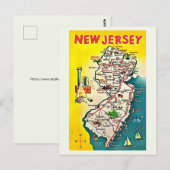 New Jersey Illustrated Vintage-Postkarte Postkarte (Vorne/Hinten)