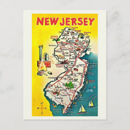 New Jersey Illustrated Vintage-Postkarte Postkarte