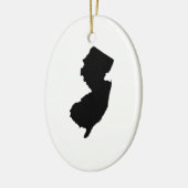 New Jersey in Black and White Keramik Ornament (Links)