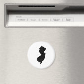 New Jersey in Black and White Magnet (In Situ (Geschirrspüler))
