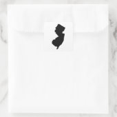 New Jersey in Black and White Quadratischer Aufkleber (Tasche)