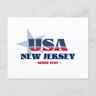 New Jersey in Red, White and Blue Postcard Postkarte