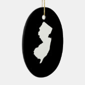 New Jersey in Weiß und Schwarz Keramik Ornament (Rechts)