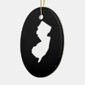 New Jersey in Weiß und Schwarz Keramik Ornament (Links)