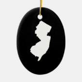 New Jersey in Weiß und Schwarz Keramik Ornament (Vorne)