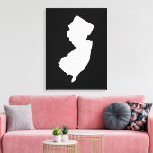New Jersey in Weiß und Schwarz Leinwanddruck (Insitu (Wohnzimmer))