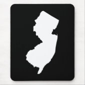 New Jersey in Weiß und Schwarz Mousepad (Vorne)