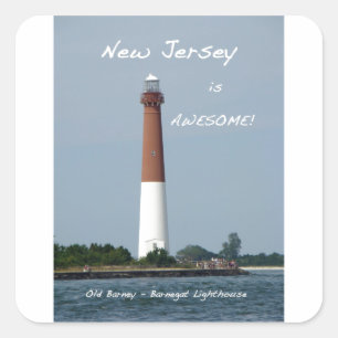 New Jersey ist Phantastisch - Barnegat Lighthouse Quadratischer Aufkleber