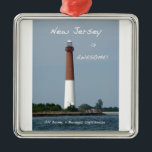 New Jersey ist Phantastisch - Barnegat Lighthouse Silbernes Ornament<br><div class="desc">Das Barnegat Lighthouse liegt am nördlichen Ende von Long Beach Island,  NJ.</div>