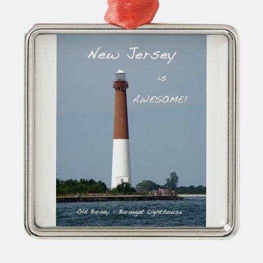 New Jersey ist Phantastisch - Barnegat Lighthouse Silbernes Ornament (Vorne)