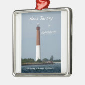 New Jersey ist Phantastisch - Barnegat Lighthouse Silbernes Ornament (Links)