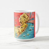 New-Jersey-Karte der Strände Kaffeetasse (VorderseiteRechts)