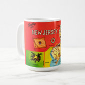 New-Jersey-Karte der Strände Kaffeetasse (Vorderseite Links)