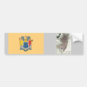 New-Jersey Karte und Staats-Flagge Autoaufkleber