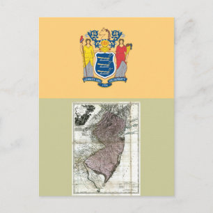 New Jersey Karte und Staatsflagge
