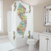 New Jersey kartografiert Landkreise mit weißem Dus Duschvorhang (Beispiel)