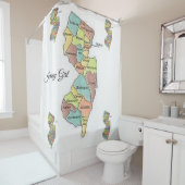 New Jersey kartografiert Landkreise White Shower V Duschvorhang (Beispiel)